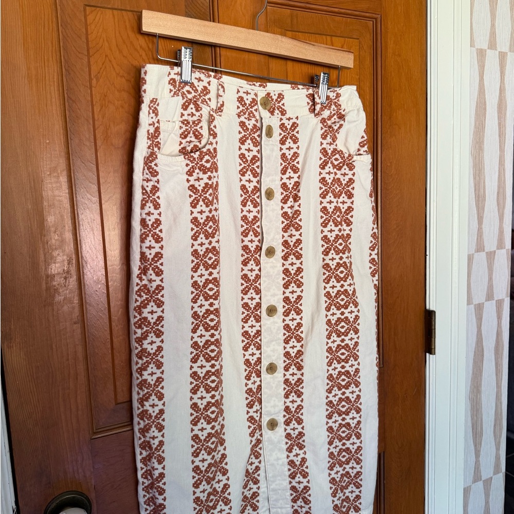 Lou & Grey Brown Midi Pencil Skirt Casual
